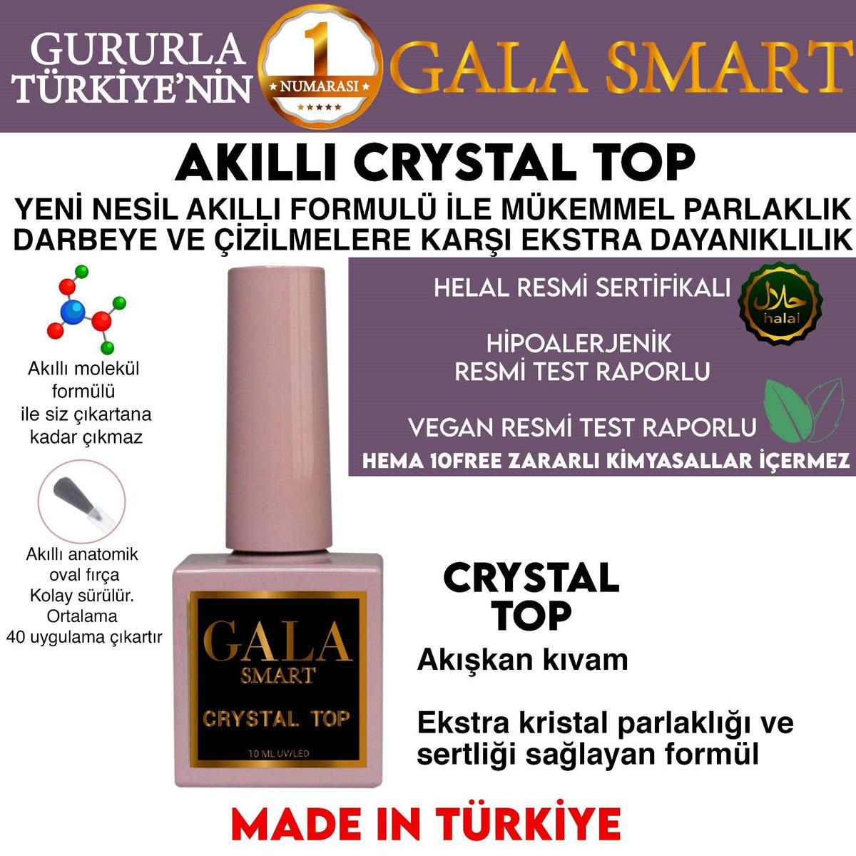 Gala Smart Crystal Top Coat 10 ml