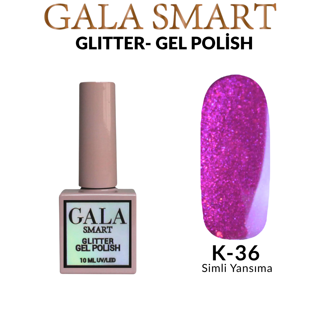 Gala Smart Glitter Simli Kalıcı Oje 10 ml - No:36