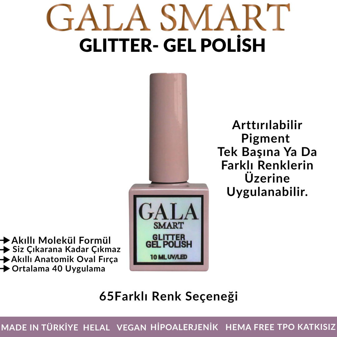 Gala Smart Glitter Simli Kalıcı Oje 10 ml - No:36