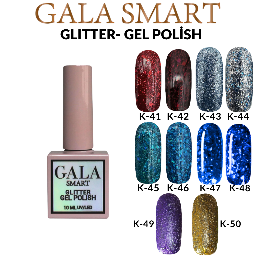 Gala Smart Glitter Simli Kalıcı Oje 10 ml - No:49