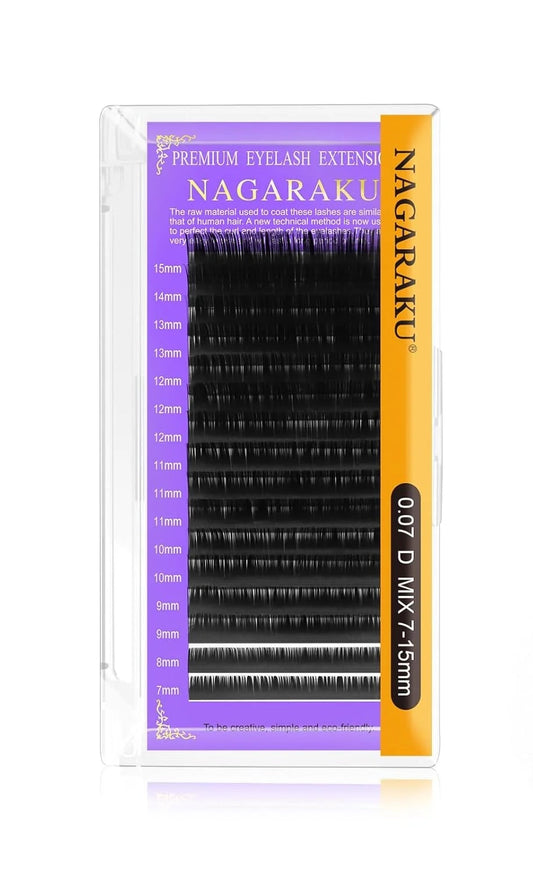 Nagaraku İpek Kirpik 0.07 D Kıvrım - Mix Kutu
