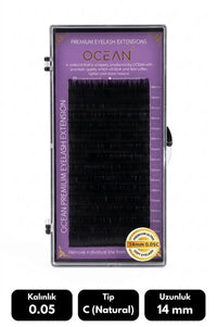Ocean 0.05 C Kıvrım İpek Kirpik(Siyah) - 14mm