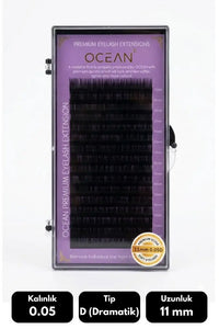 Ocean 0.05 D Kıvrım İpek Kirpik(Siyah) - 11mm
