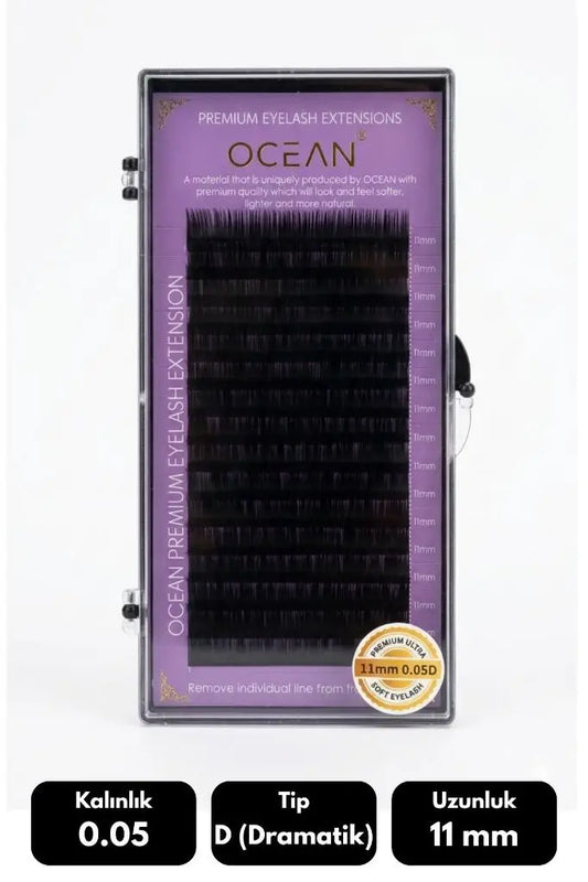 Ocean 0.05 D Kıvrım İpek Kirpik(Siyah) - 11mm