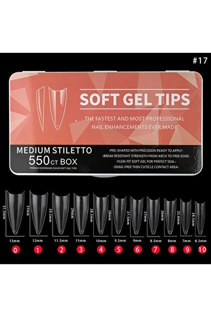 Wien Soft Jel Tips - Yarım Ay Stiletto 550li