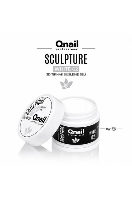 Qnail Professional 3D Tırnak Süsleme Jeli, Hamur Jel - Beyaz 15gr