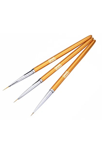 Qnail Professional Nail Art Fırça Seti - 3lü Liner Set