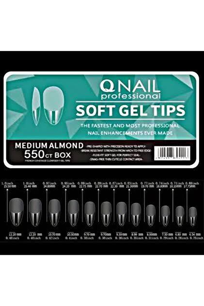 Qnail Soft Jel Tips - Medium Almond 550li
