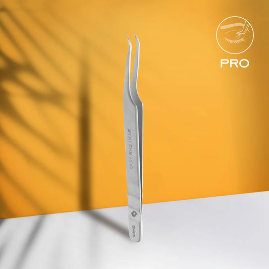 STALEKS EXPERT Profesyonel İpek Kirpik Tutma Cımbızı - 41 TYPE 8  Mini L Şeklinde