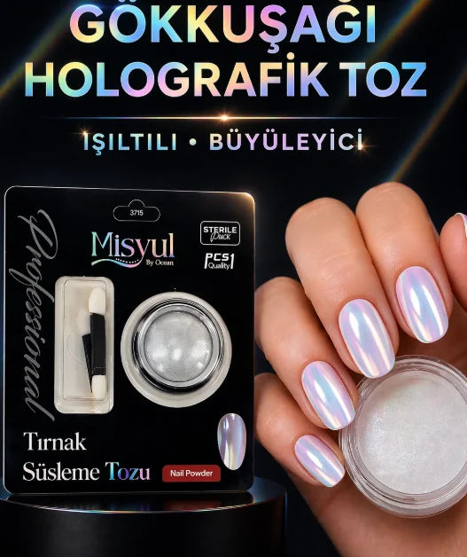Misyul Gökkuşağı Holografik Tırnak Tozu